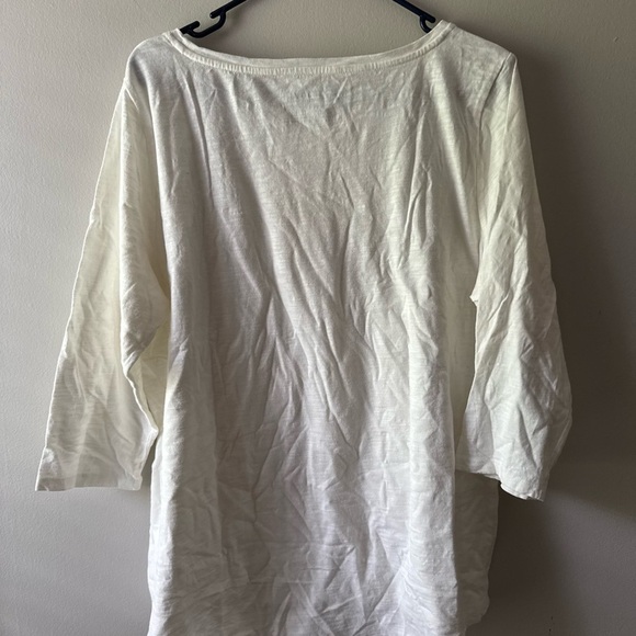 Talbots White Cotton Top 
TALBOTS Shirt, Size 1X PLUS White Cat Embroidered - Picture 4 of 4